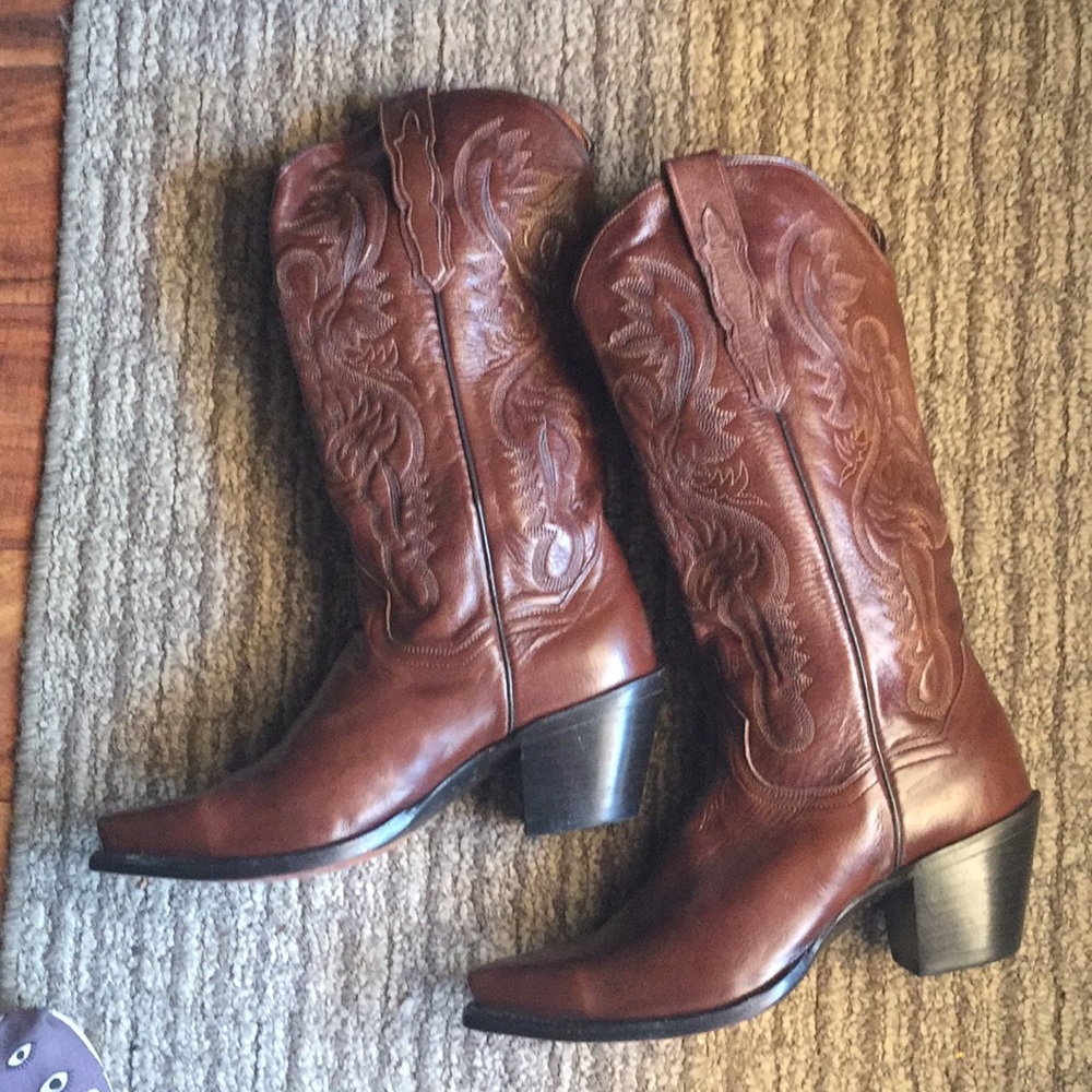 Dan Post size 71/2 brown leather New - Picture 6 of 7